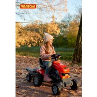 Полесье Каталка-трактор с педалями Turbo с полуприцепом [52681] Image #6