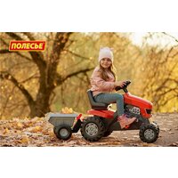 Полесье Каталка-трактор с педалями Turbo с полуприцепом [52681] Image #3