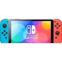 Nintendo Switch OLED (черный, с неоновыми Joy-Con) Image #2